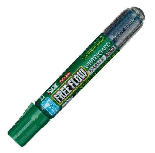 [825480] ROTULADOR FREE FLOW VERDE RECARGABLE PARA PIZARRA BLANCA