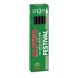 LAPICES ALPINO UNICOLOR NEGRO 12 UNIDADES