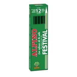 LAPICES ALPINO UNICOLOR VERDE OSCURO 12 UNIDADES