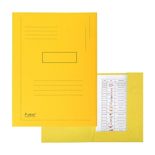 [180922] SUBCARPETA 2 SOLAPAS CARTULINA RECICLADA 280 GR. A4 AMARILLO