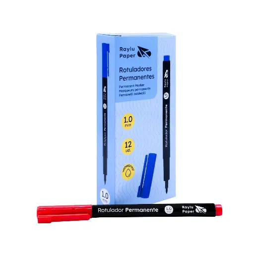 [080508] ROTULADOR PERMANENTE RAYLU PAPER DATA PEN MEDIO 1 MM ROJO