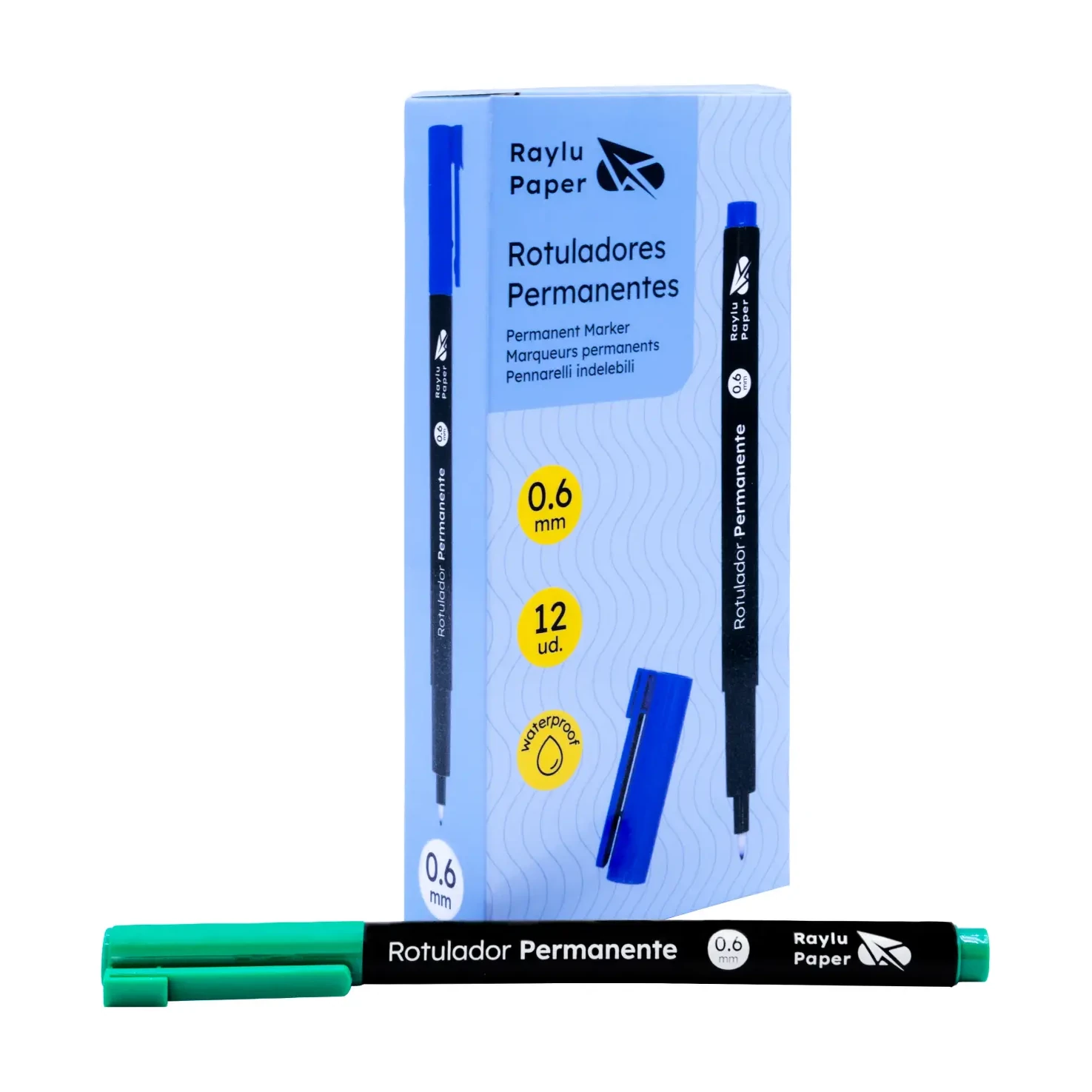 [080505] ROTULADOR PERMANENTE RAYLU PAPER DATA PEN FINO 0,6 MM VERDE 