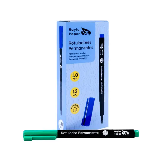[080509] ROTULADOR PERMANENTE RAYLU PAPER DATA PEN MEDIO 1 MM VERDE