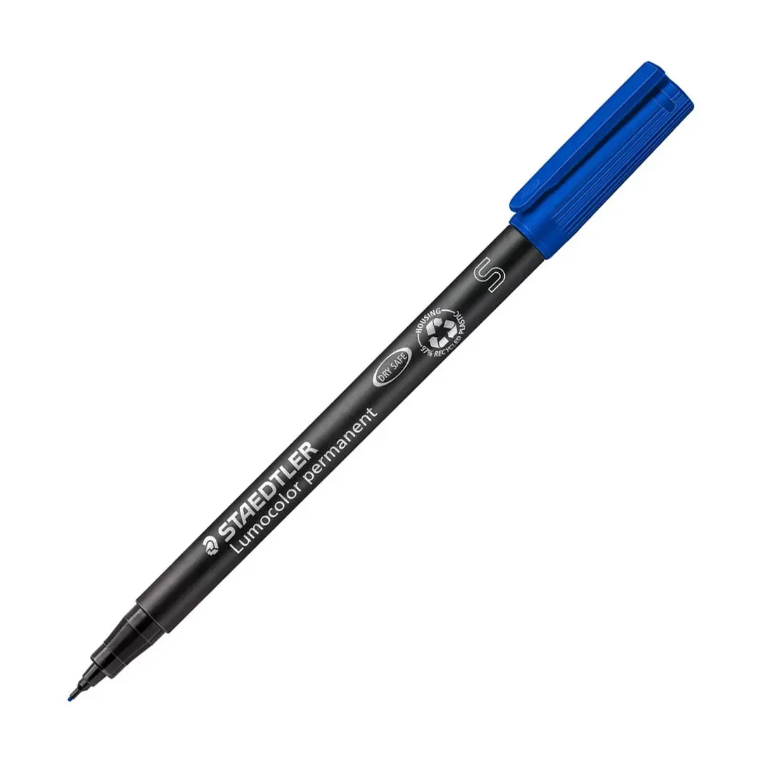 [080226] ROTULADOR STAEDTLER LUMOCOLOR PERMANENTE 313-3 AZUL PUNTA SUPERFINA
