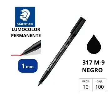 [080232] ROTULADOR STAEDTLER LUMOCOLOR PERMANENTE 317-9 NEGRO PUNTA MEDIA