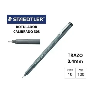 [080222] ROTULADOR CALIBRADO STAEDTLER NEGRO 0,4MM  308-04-9
