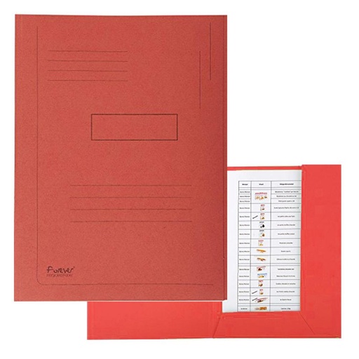 [180920] SUBCARPETA 2 SOLAPAS CARTULINA RECICLADA 280GR A4 ROJO