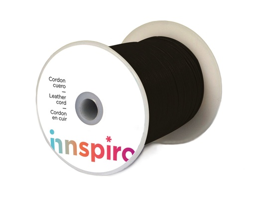 [650396] CORDÓN DE CUERO NATURAL 1,0MM NEGRO ROLLO 100M INNSPIRO