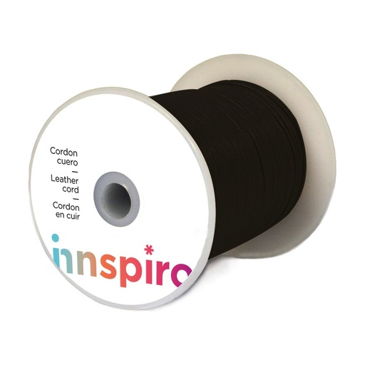 [650396] CORDÓN DE CUERO NATURAL 1,0MM NEGRO ROLLO 100M INNSPIRO