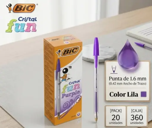 [118925] BOLÍGRAFO BIC CRISTAL FUN LILA 