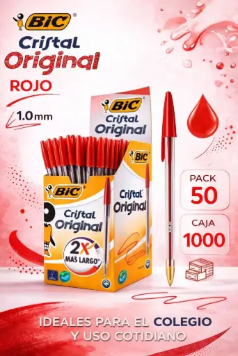 [080107] BOLÍGRAFO BIC CRISTAL ORIGINAL ROJO