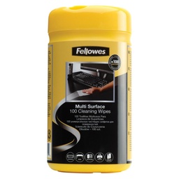 LIMPIADOR PREHUMEDECIDO FELLOWES DISPENSADOR 100 TOALLITAS
