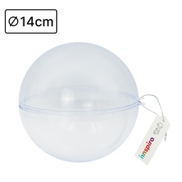 BOLA PLÁSTICO TRANSPARENTE 14 CM INSPIRO