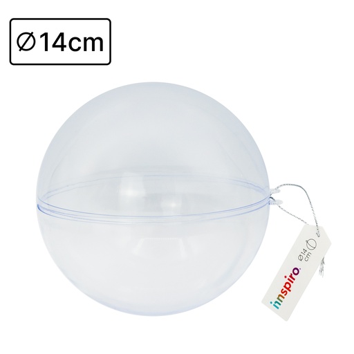 [650537] BOLA PLÁSTICO TRANSPARENTE 14 CM INSPIRO