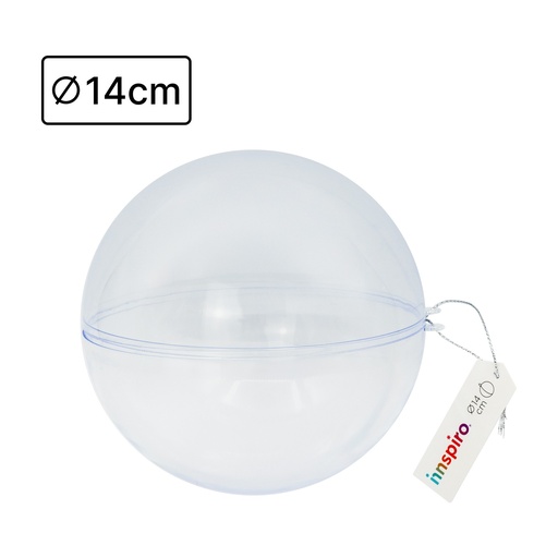 [650537] BOLA PLÁSTICO TRANSPARENTE 14 CM INSPIRO