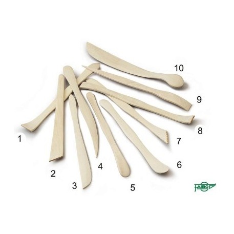 [700243] PALILLOS DE MODELAR DE MADERA FAIBO BLISTER 10 UNIDADES SURTIDAS
