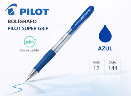 [080139] BOLÍGRAFO PILOT SUPER GRIP AZUL