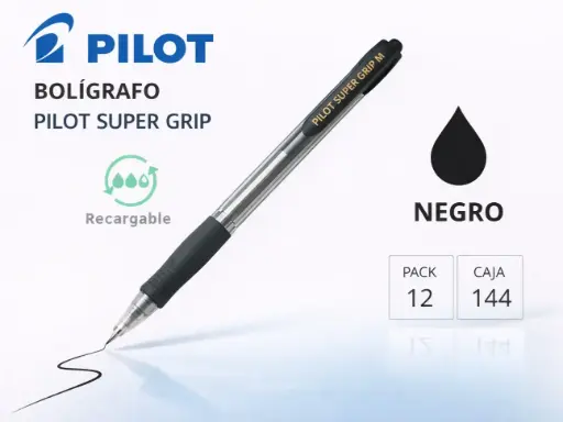 [080140] BOLÍGRAFO PILOT SUPER GRIP NEGRO