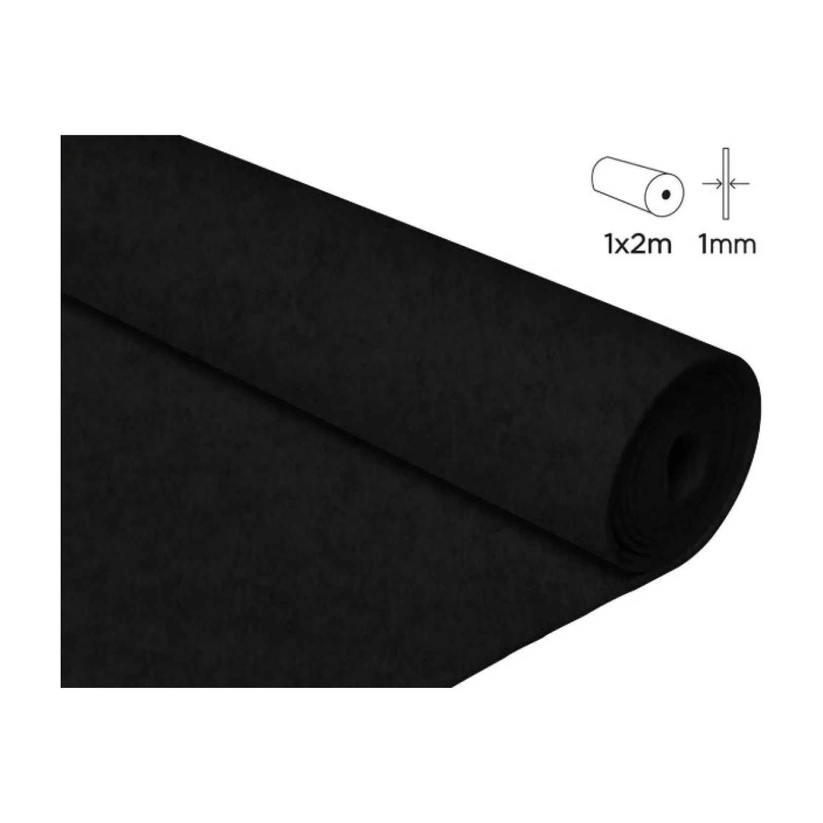 [825521] FIELTRO ACRÍLICO NEGRO EN ROLLO 100×200CM 160 G/M² INNSPIRO