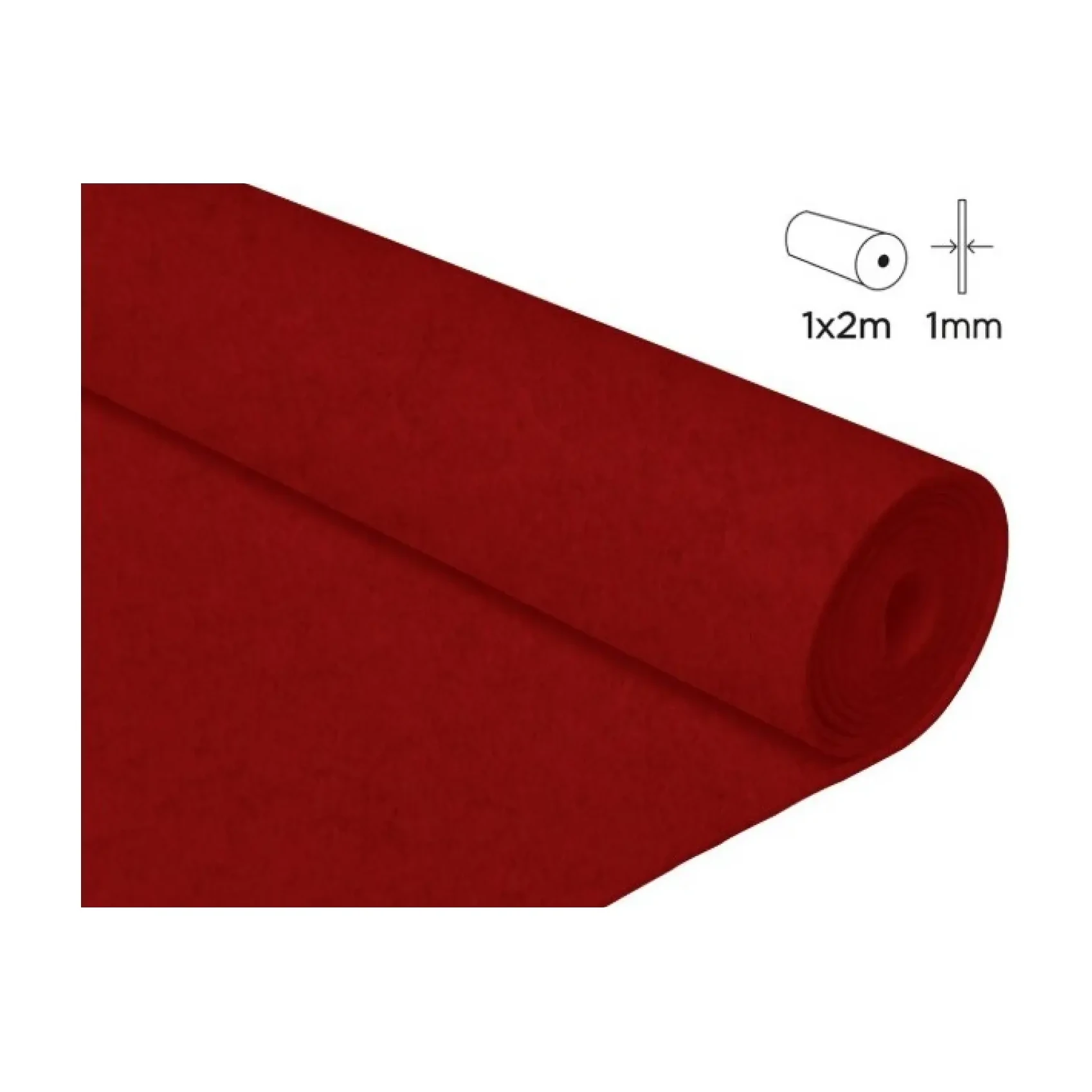 [825522] FIELTRO ACRÍLICO ROJO EN ROLLO 100×200CM 160 G/M² INNSPIRO