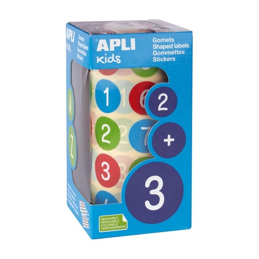 [649183] GOMETS APLI CIRCULO 20 0 NUMEROS 3 COLORES ROLLO