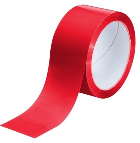 [825622] PRECINTO DE EMBALAJE PVC ROJO 66M×50MM