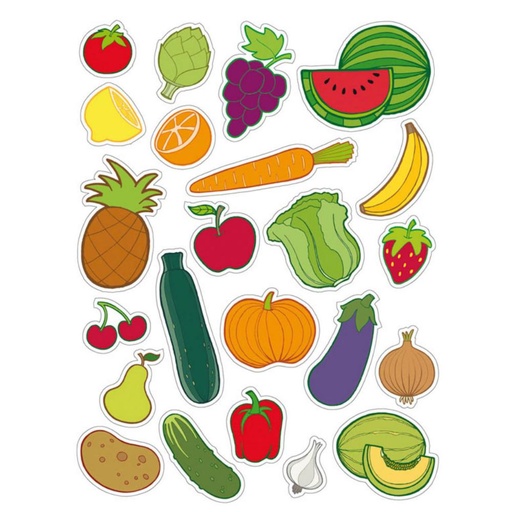 [649753] GOMETS APLI TEMÁTICOS FRUTAS Y VERDURAS 3 HOJAS BOLSA