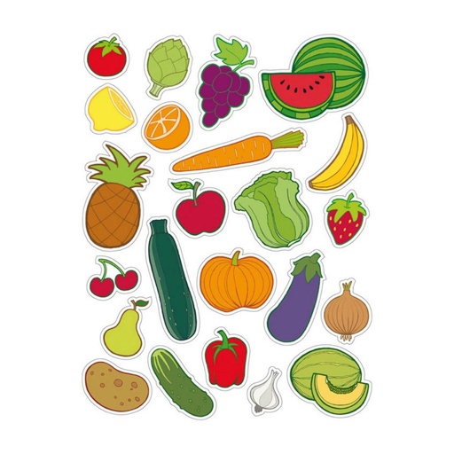[649753] GOMETS APLI TEMÁTICOS FRUTAS Y VERDURAS 3 HOJAS BOLSA