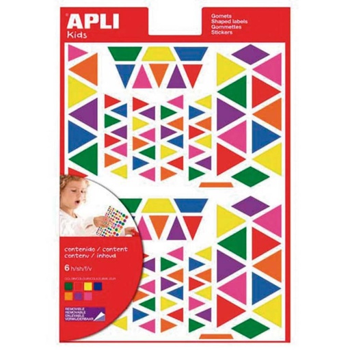[649298] GOMETS APLI TRIANGULARES REMOVIBLES MULTICOLOR 