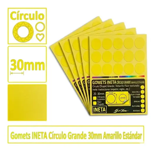 [513030] GOMETS INETA CÍRCULO GRANDE AMARILLO ROLLO 1680 UDS