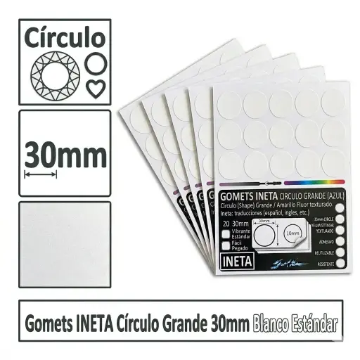 [513031] GOMETS INETA CÍRCULO GRANDE BLANCO ROLLO 1680 UDS