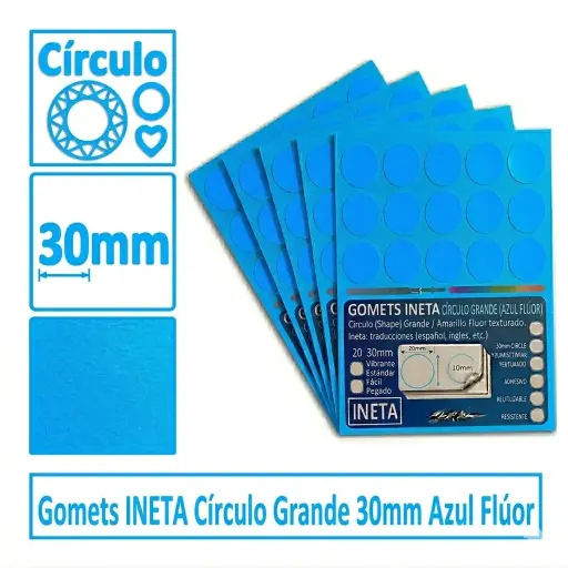 [825701] GOMETS INETA CÍRCULO GRANDE AZUL FLUOR ROLLO 1680 UDS