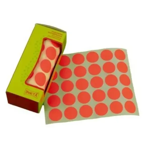 [825703] GOMETS INETA CÍRCULO GRANDE ROJO FLUOR – ROLLO 1680 UDS