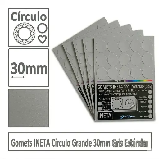 [513040] GOMETS INETA CÍRCULO GRANDE GRIS ROLLO 1680 UDS
