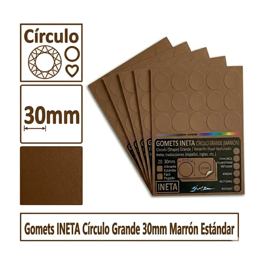 [513037] GOMETS INETA CÍRCULO GRANDE MARRON ROLLO 1680 UDS