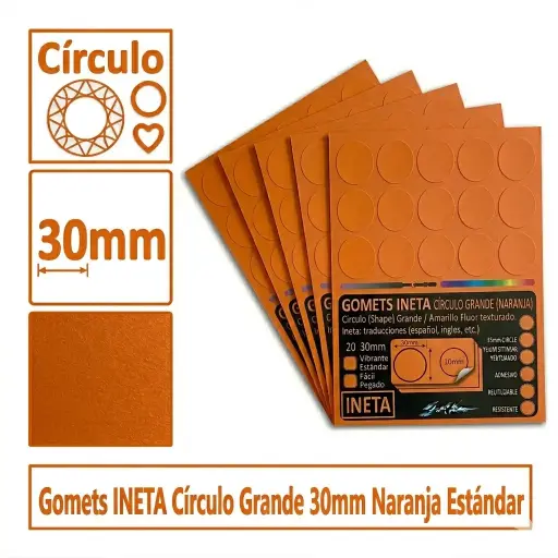 [513032] GOMETS INETA CÍRCULO GRANDE NARANJA ROLLO 1680 UDS