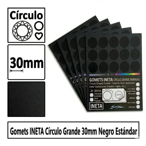 [513038] GOMETS INETA CÍRCULO GRANDE NEGRO ROLLO 1680 UDS