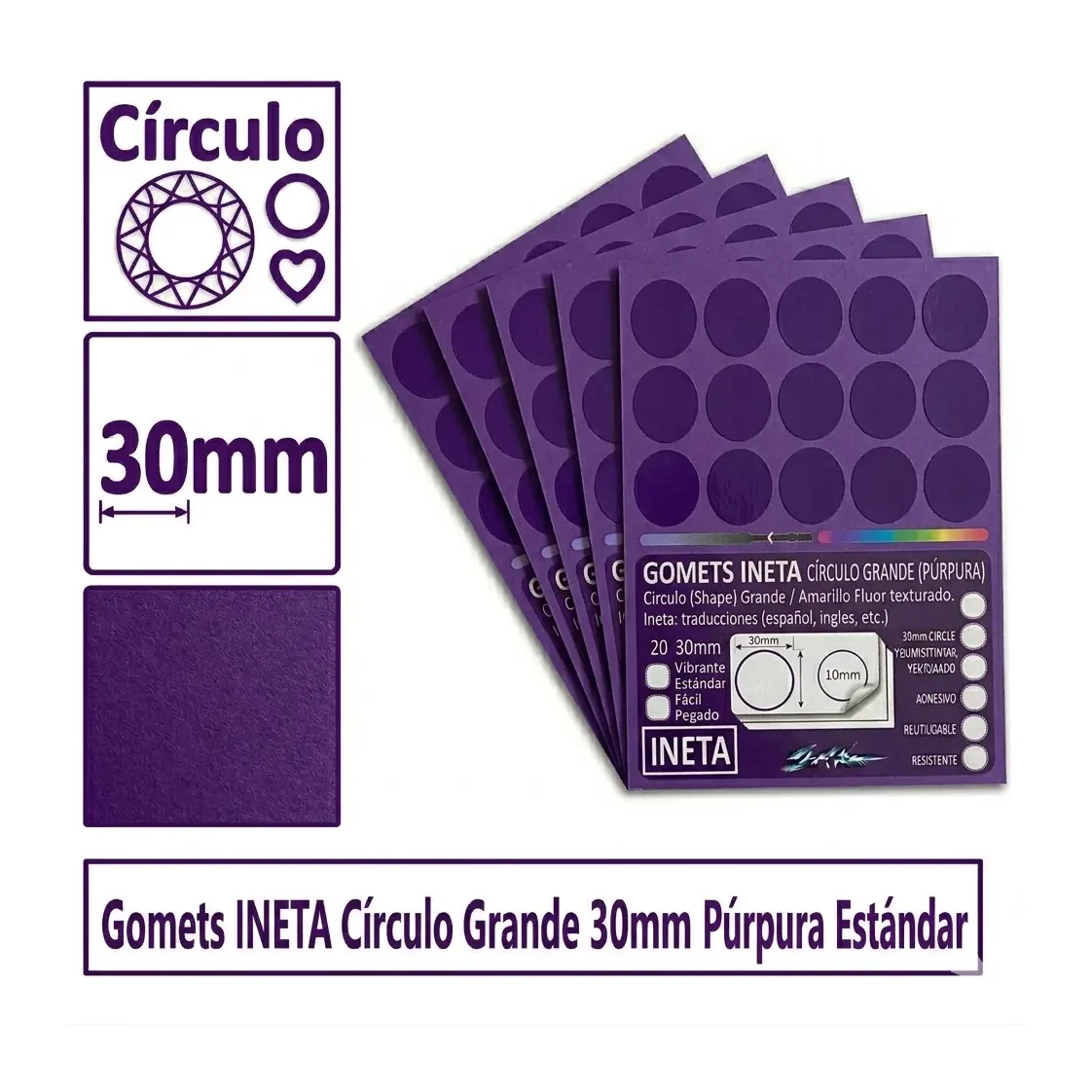 [513039] GOMETS INETA CÍRCULO GRANDE PURPURA ROLLO 1680 UDS
