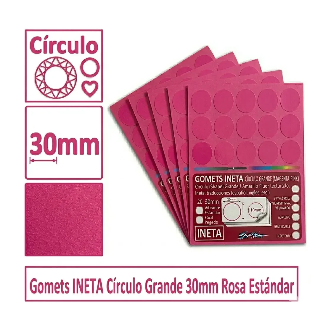 [513034] GOMETS INETA CÍRCULO GRANDE ROSA ROLLO 1680 UDS