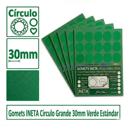 [513036] GOMETS INETA CÍRCULO GRANDE VERDE ROLLO 1680 UDS