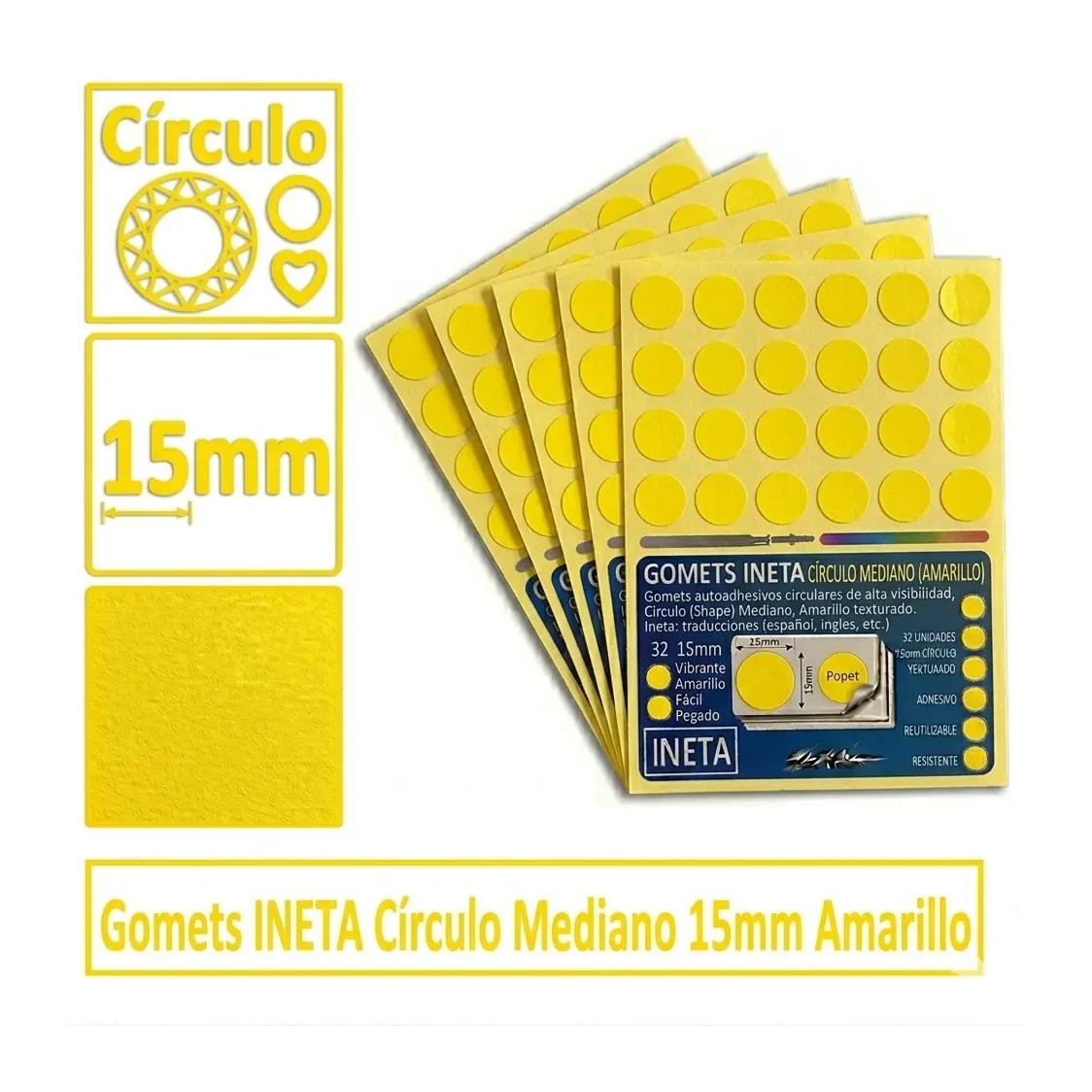 [825568] GOMETS INETA CÍRCULO MEDIANO AMARILLO ROLLO 2688 UDS