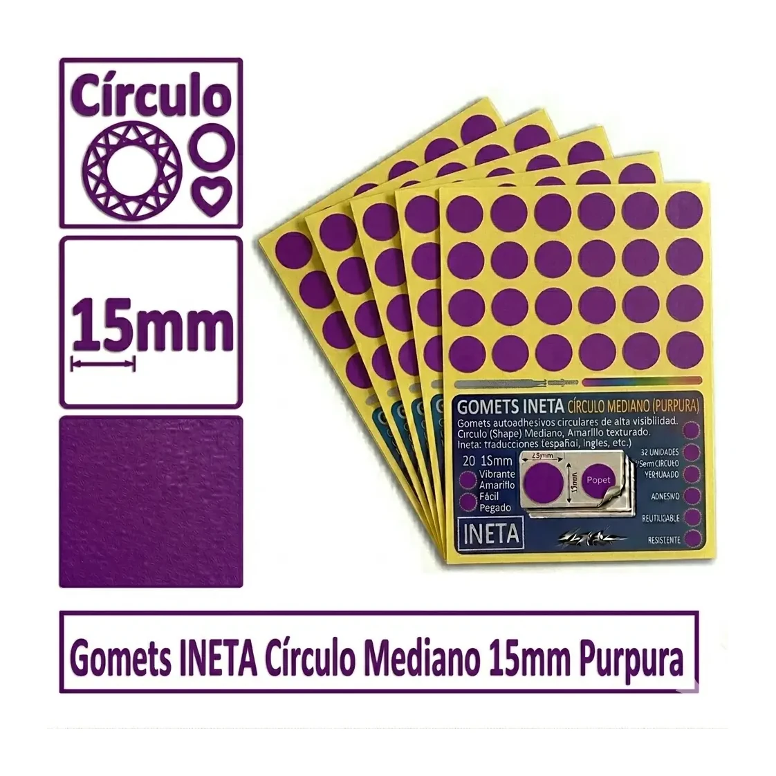 [825719] GOMETS INETA CÍRCULO MEDIANO PURPURA ROLLO 2688 UDS