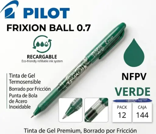 [119405] BOLÍGRAFO PILOT FRIXION BALL VERDE