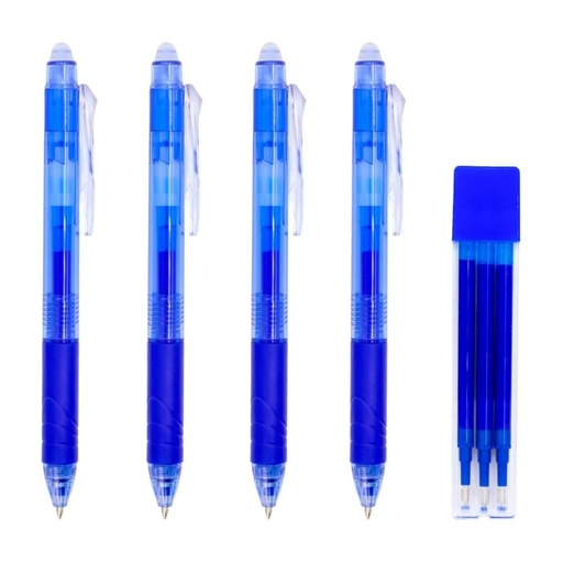 [120434] BOLÍGRAFO RAYLU IGNITE BORRABLE AZUL BOLSA 4 AZULES + 1 REC AZUL