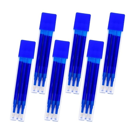 [120253] RECAMBIO BOLÍGRAFO RAYLU IGNITE BORRABLE AZUL BOLSA 6 BLISTER 3 RECAMBIOS 
