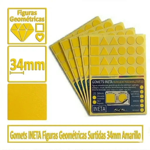 [825554] GOMETS INETA FIGURAS GEOMETRICAS AMARILLO ROLLO 1357 UDS