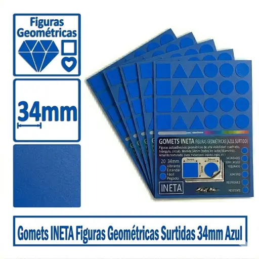 [825551] GOMETS INETA FIGURAS GEOMETRICAS AZUL ROLLO 1357 UDS