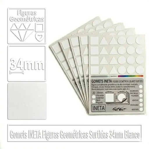 [825682] GOMETS INETA FIGURAS GEOMETRICAS BLANCO ROLLO 896 UDS