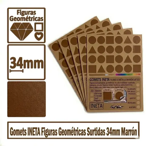 [825684] GOMETS INETA FIGURAS GEOMETRICAS MARRON ROLLO 1357 UDS