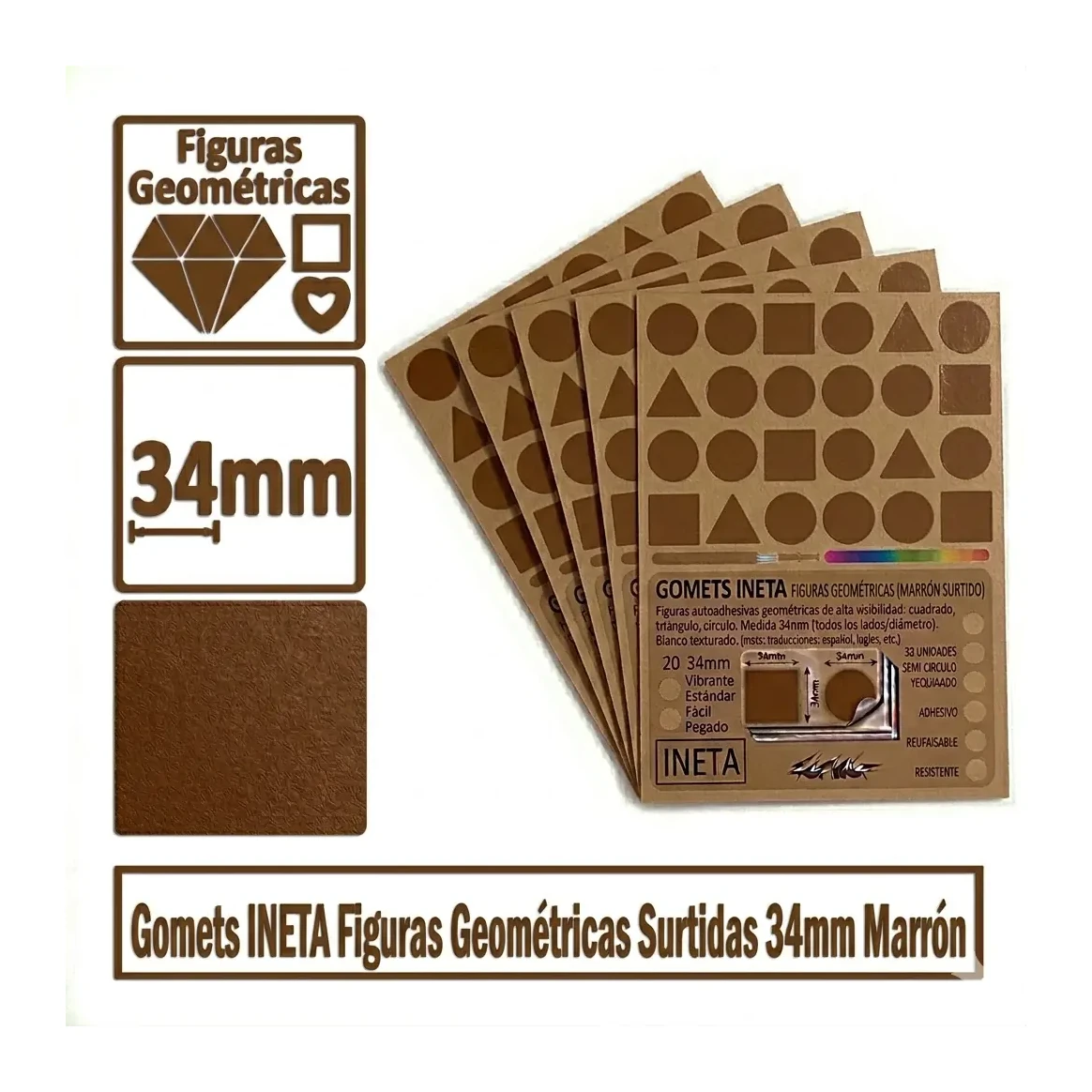 [825684] GOMETS INETA FIGURAS GEOMETRICAS MARRON ROLLO 1357 UDS